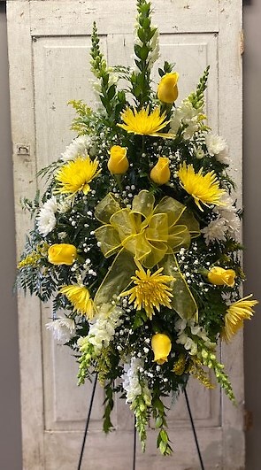White and Yellow Sympathy Standing Spray